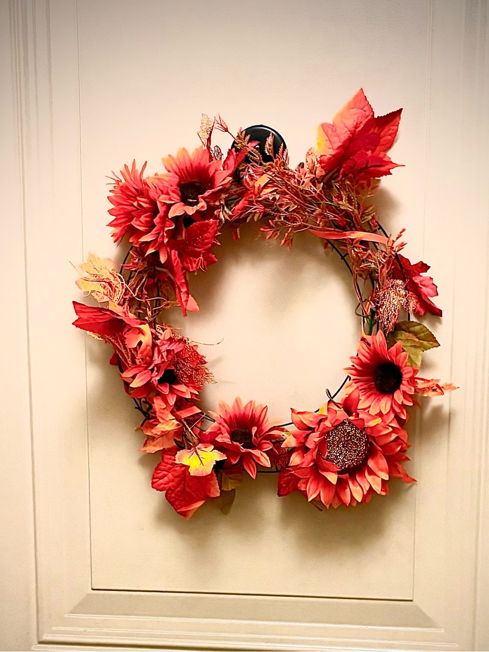 Red Sunflower Fall Wreath by